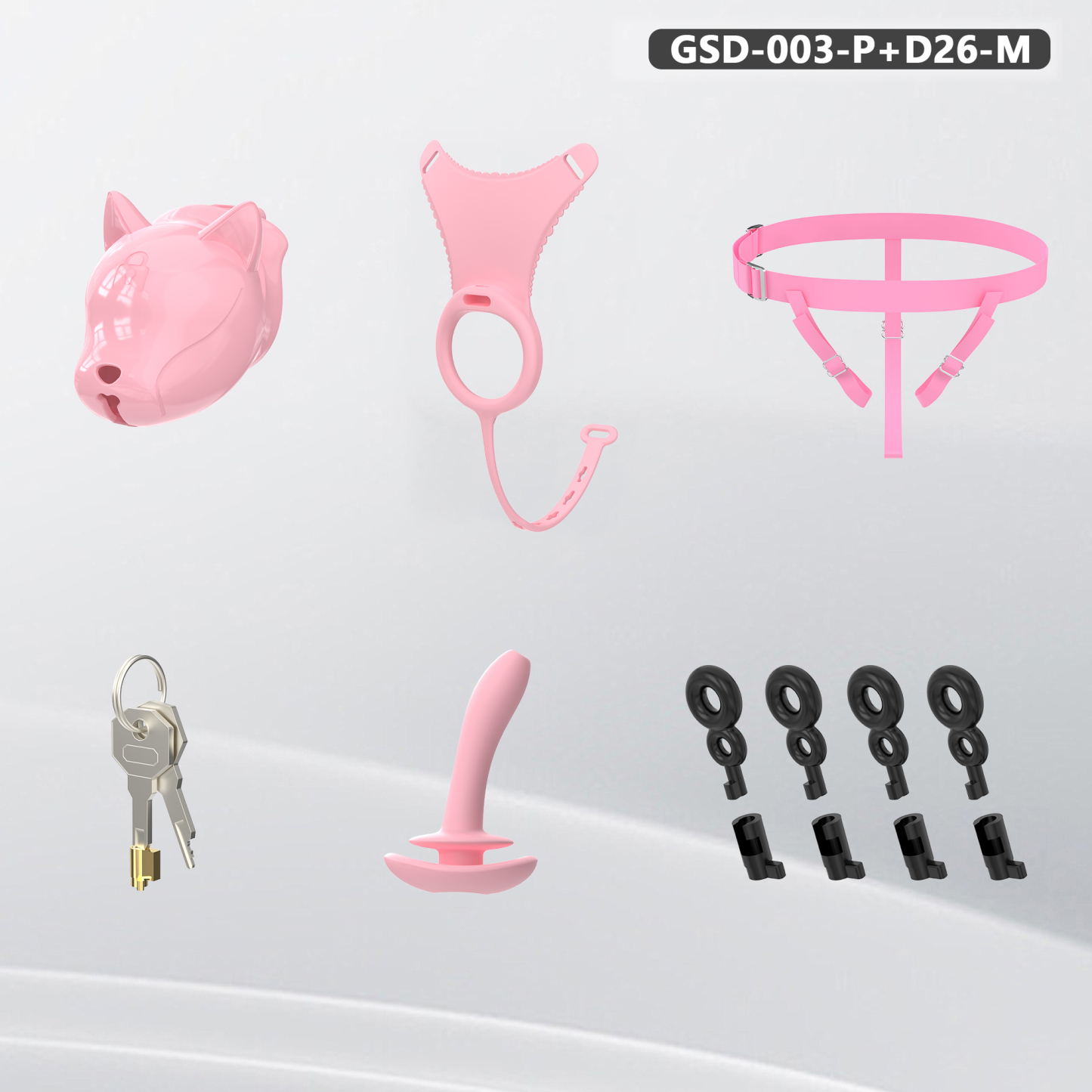 Puppy Head Chastity Cage Set with Underwear & Plug – GSD Series BDSM Restraint Kit