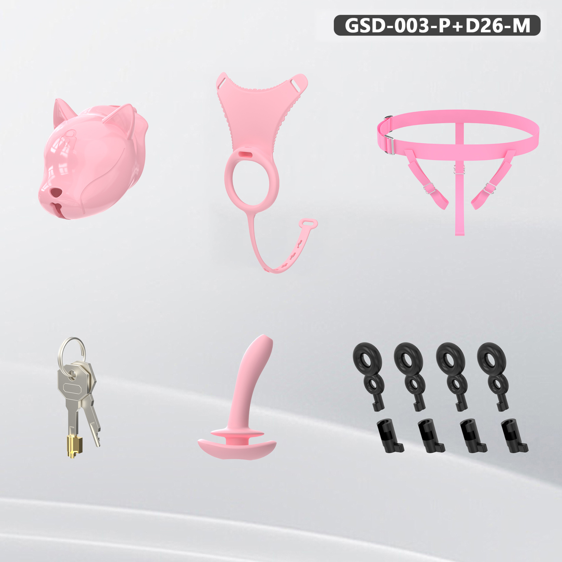 Puppy Head Chastity Cage Set with Underwear & Plug – GSD Series BDSM Restraint Kit