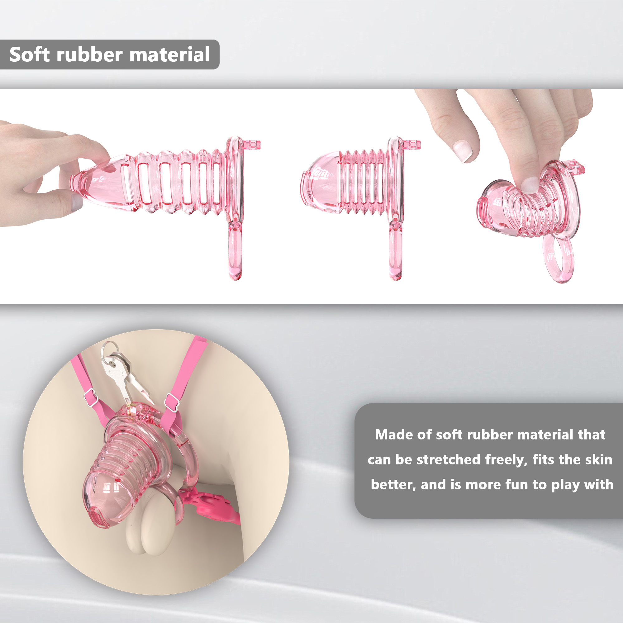 Soft Chastity Cage with Optional Remote Vibrating Plug