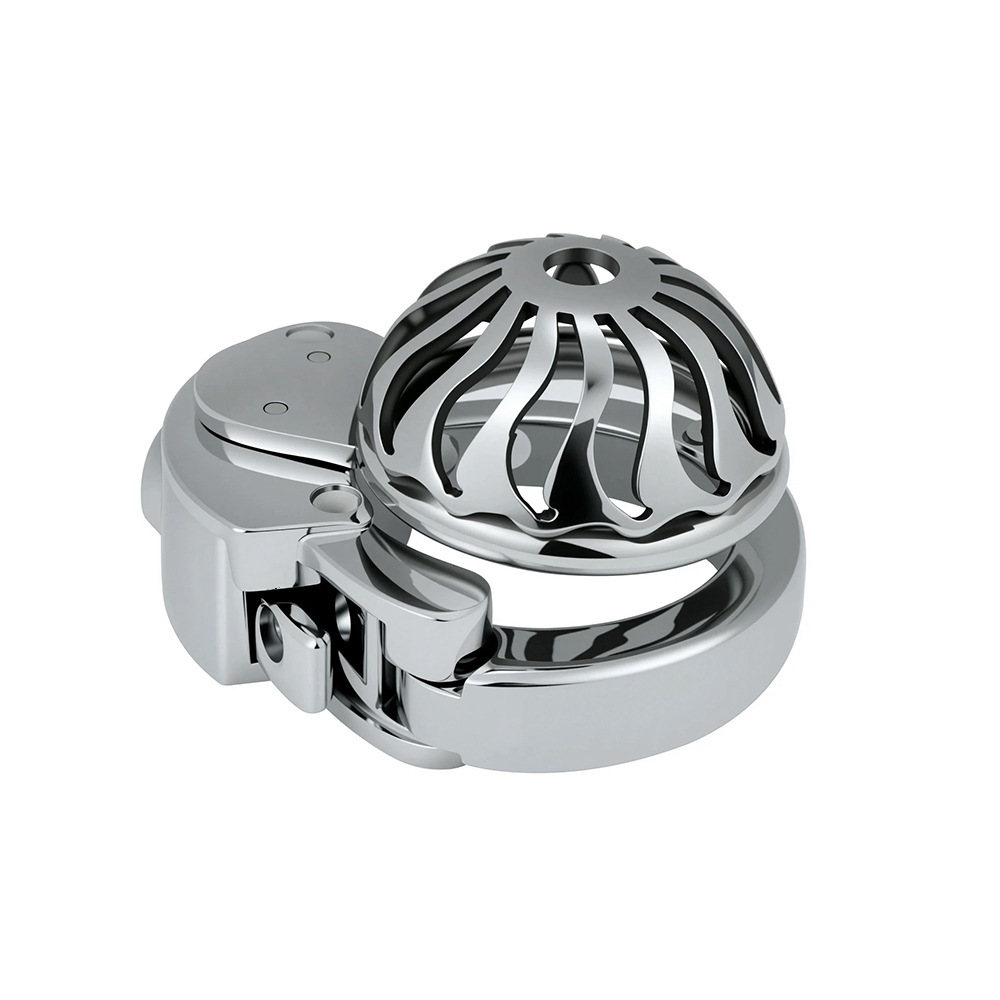  Stainless Steel Male Chastity Cage | 6-Level Adjustable Cock Cage (32–50mm) | Adult BDSM Sex Toy for Chastity & Bondage Play-ToyAura