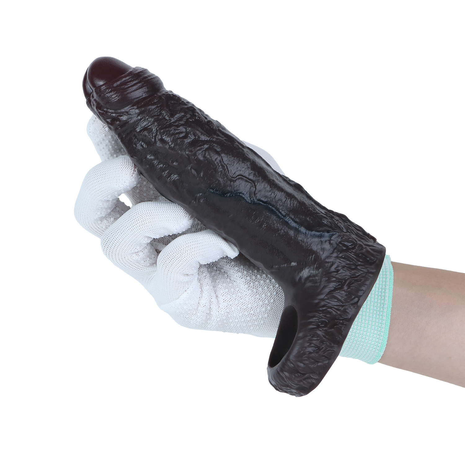 Realistic Textured Hollow Strap-On Dildo Sleeve – Soft Silicone Wearable Extender for Couples