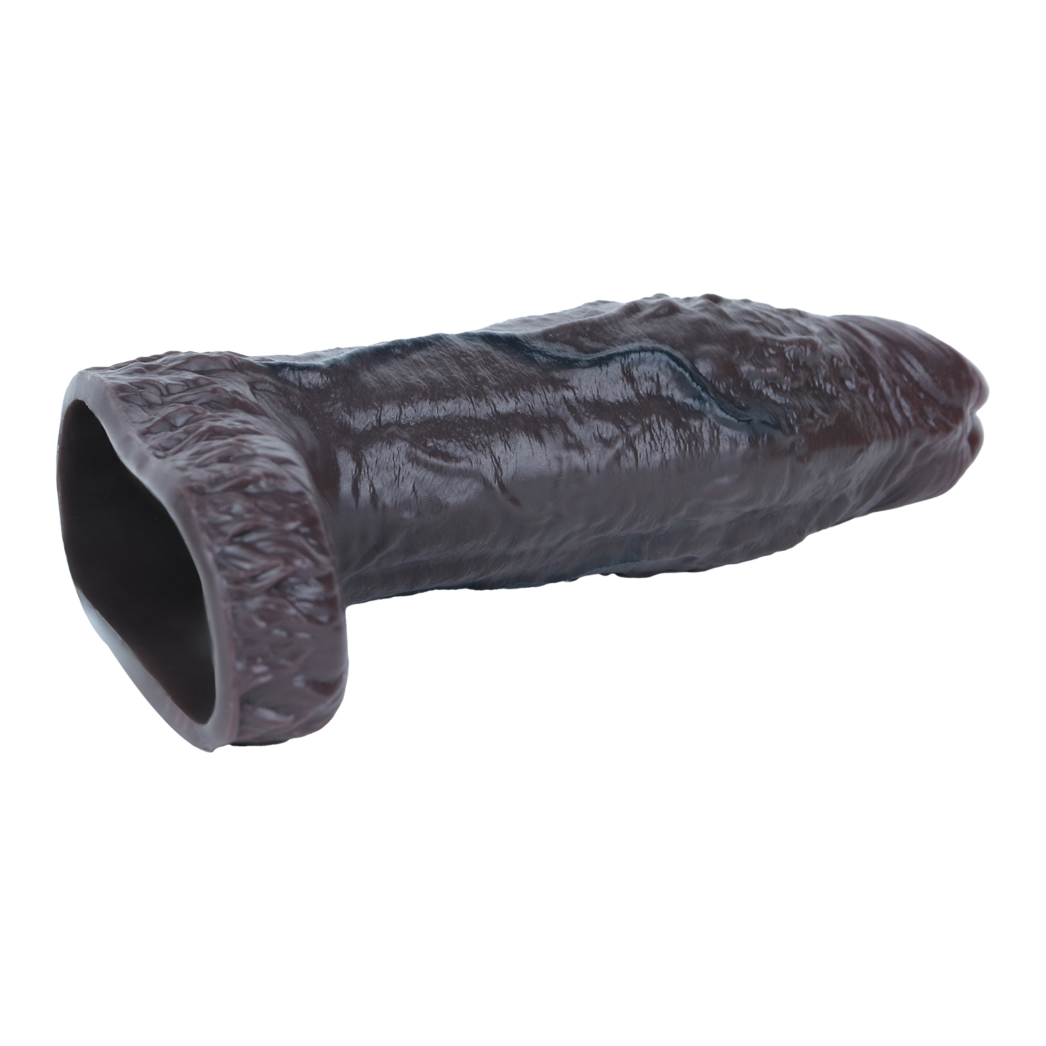 Realistic Textured Hollow Strap-On Dildo Sleeve – Soft Silicone Wearable Extender for Couples
