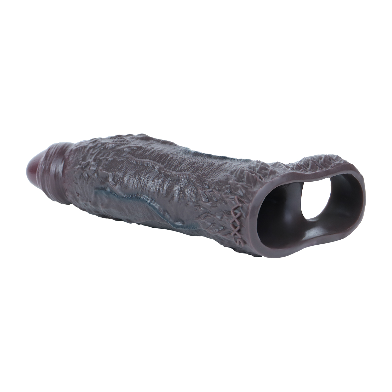 Realistic Textured Hollow Strap-On Dildo Sleeve – Soft Silicone Wearable Extender for Couples