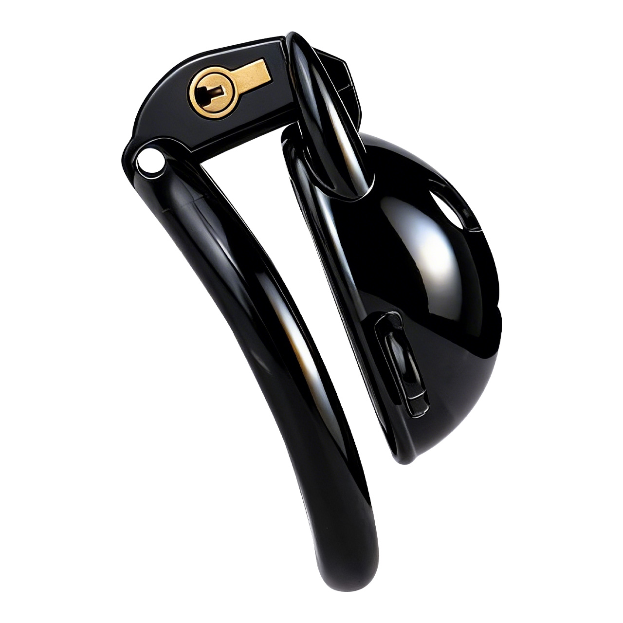 Little Devil Heart Resin Chastity Lock – Black Cute Horn Design