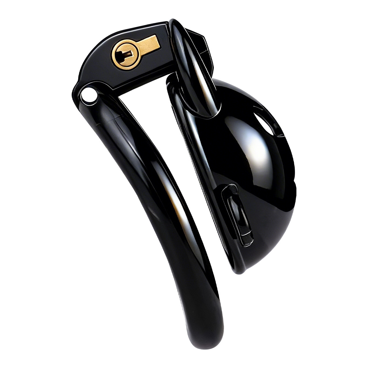Little Devil Heart Resin Chastity Lock – Black Cute Horn Design