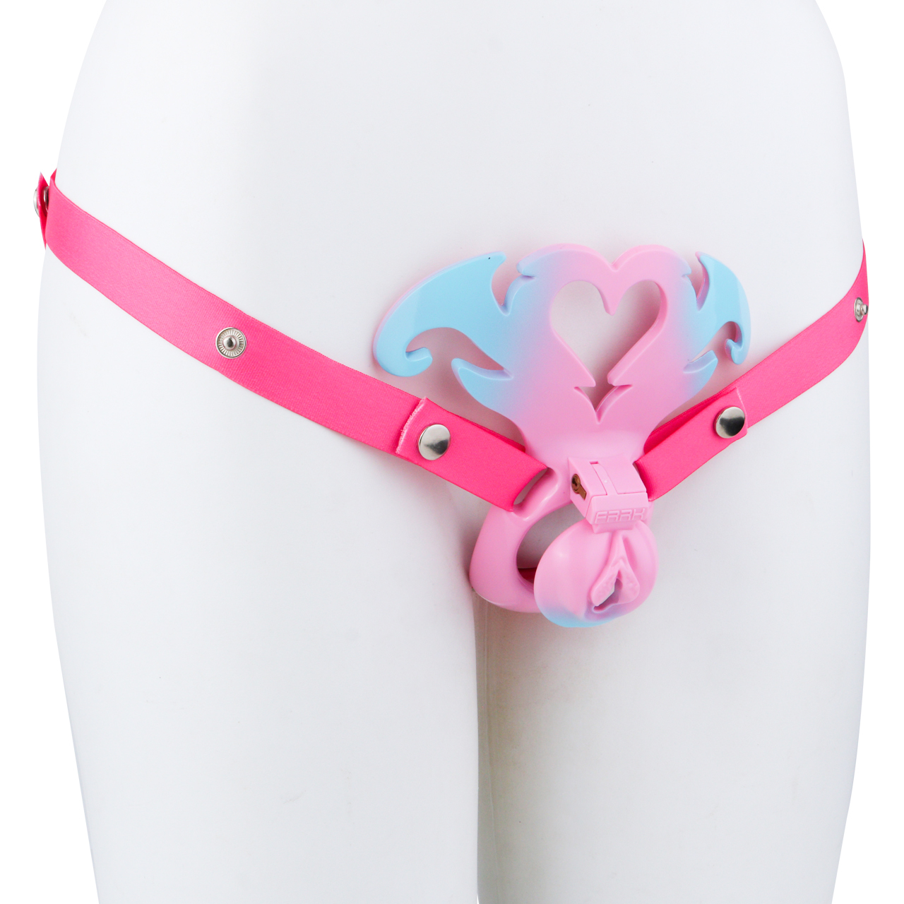 Succubus  Chastity Lock – Devil Wing Resin Cage with Strap Design