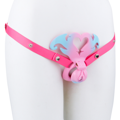 Succubus  Chastity Lock – Devil Wing Resin Cage with Strap Design