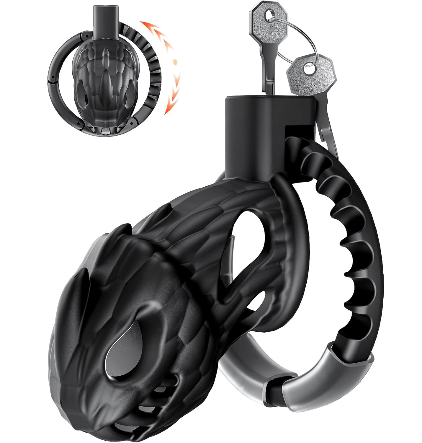 Dragon Head Self-Adjusting Chastity Cage