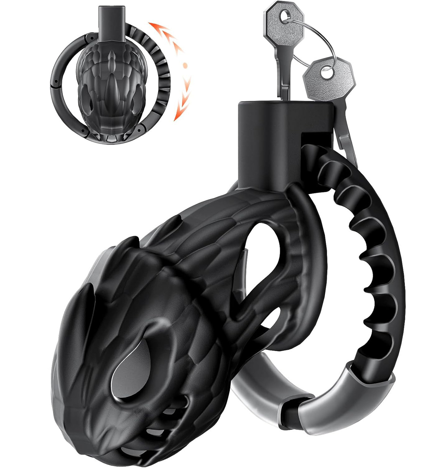Dragon Head Self-Adjusting Chastity Cage