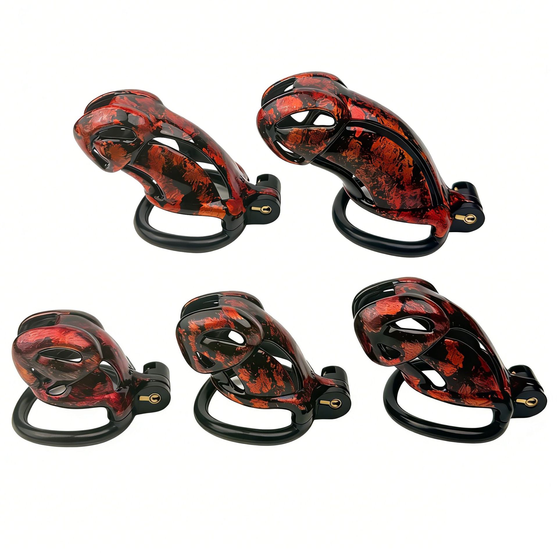 Aurora Series Chastity Cage – Iridescent 3D Printed Lock Device with Sculpted Vent Design