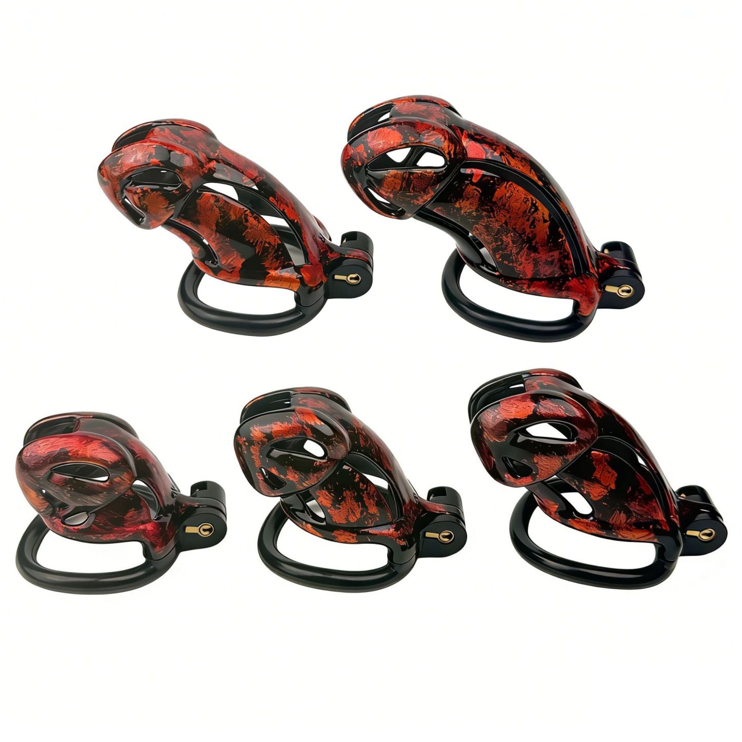 Aurora Series Chastity Cage – Iridescent 3D Printed Lock Device with Sculpted Vent Design