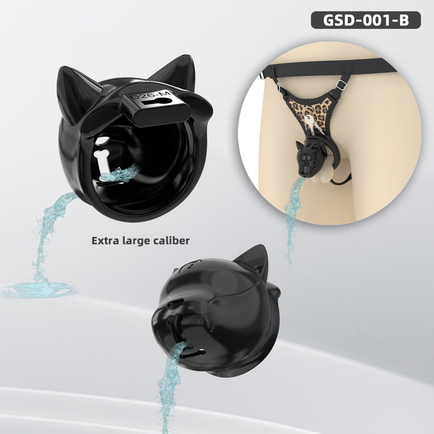 Puppy Head Chastity Cage Set with Underwear & Plug – GSD Series BDSM Restraint Kit