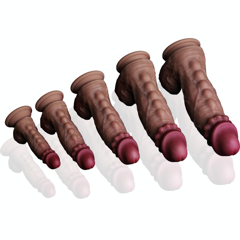 Realistic Beaded Silicone Dildo with Textured Design & Multiple Sizes