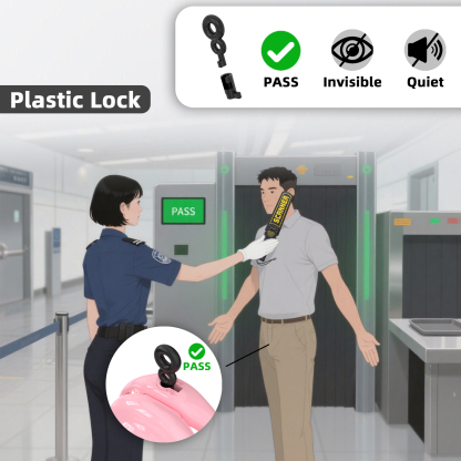 Silicone Soft Nail Chastity Cage | Male Chastity Device with Airport-Security Plastic Lock – 3 Wearing Methods, Pink/Black/Purple, S/M Sizes