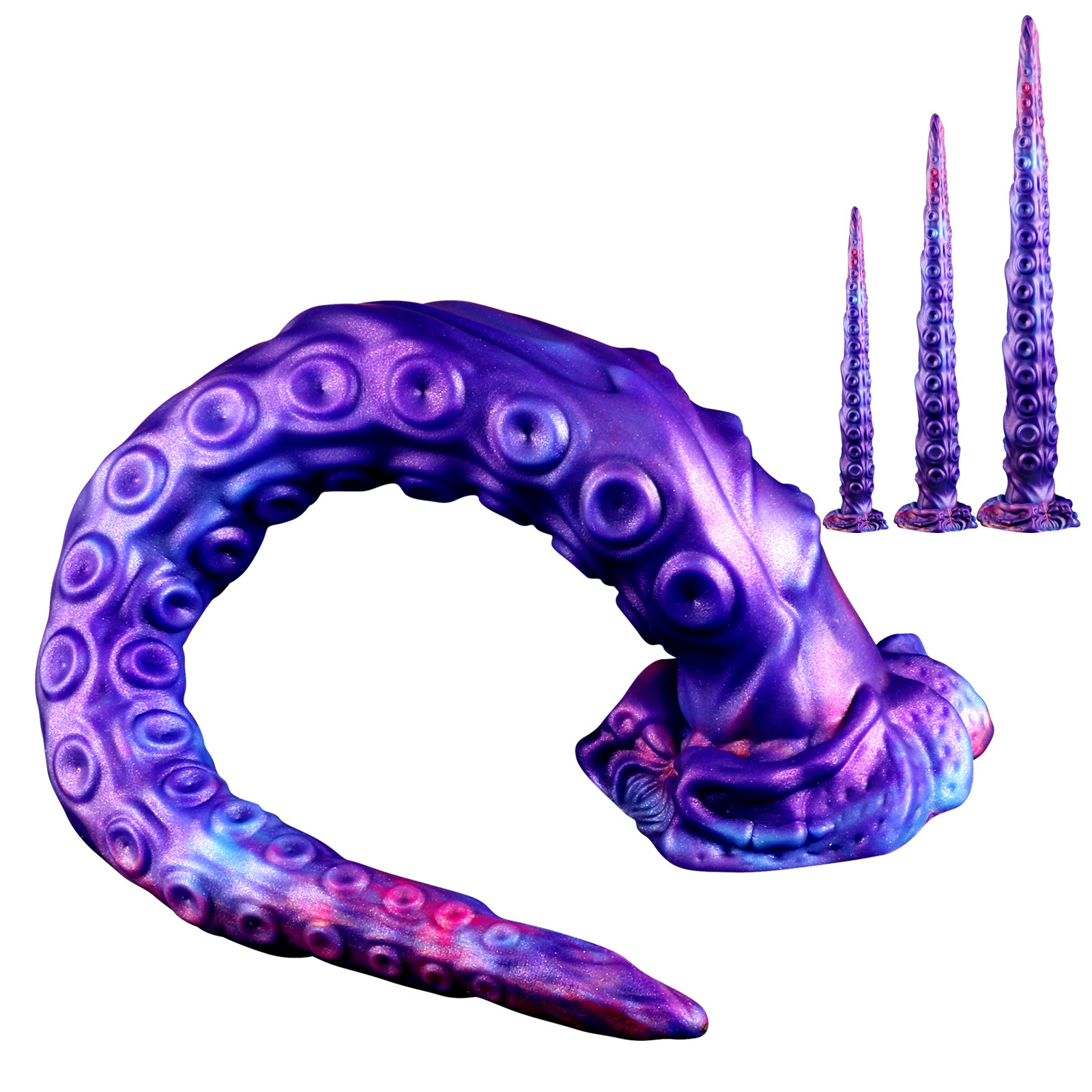 Octopus Tentacle Dildo – Fantasy Textured Platinum Silicone Toy