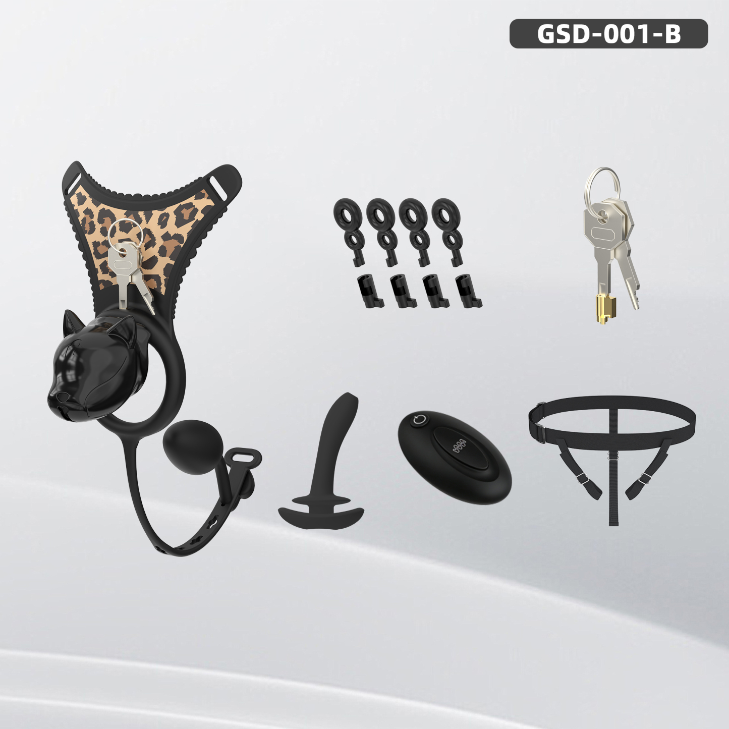 Puppy Head Chastity Cage Set with Underwear & Plug – GSD Series BDSM Restraint Kit