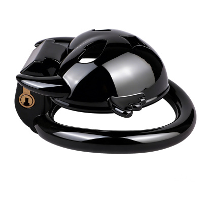 Little Devil Heart Resin Chastity Lock – Black Cute Horn Design