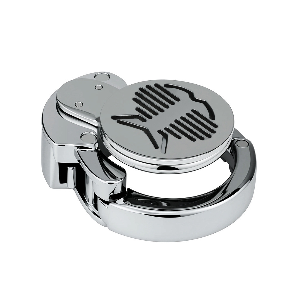 304 Stainless Steel Men's Chastity Lock with Fishbone Pattern Engraving 