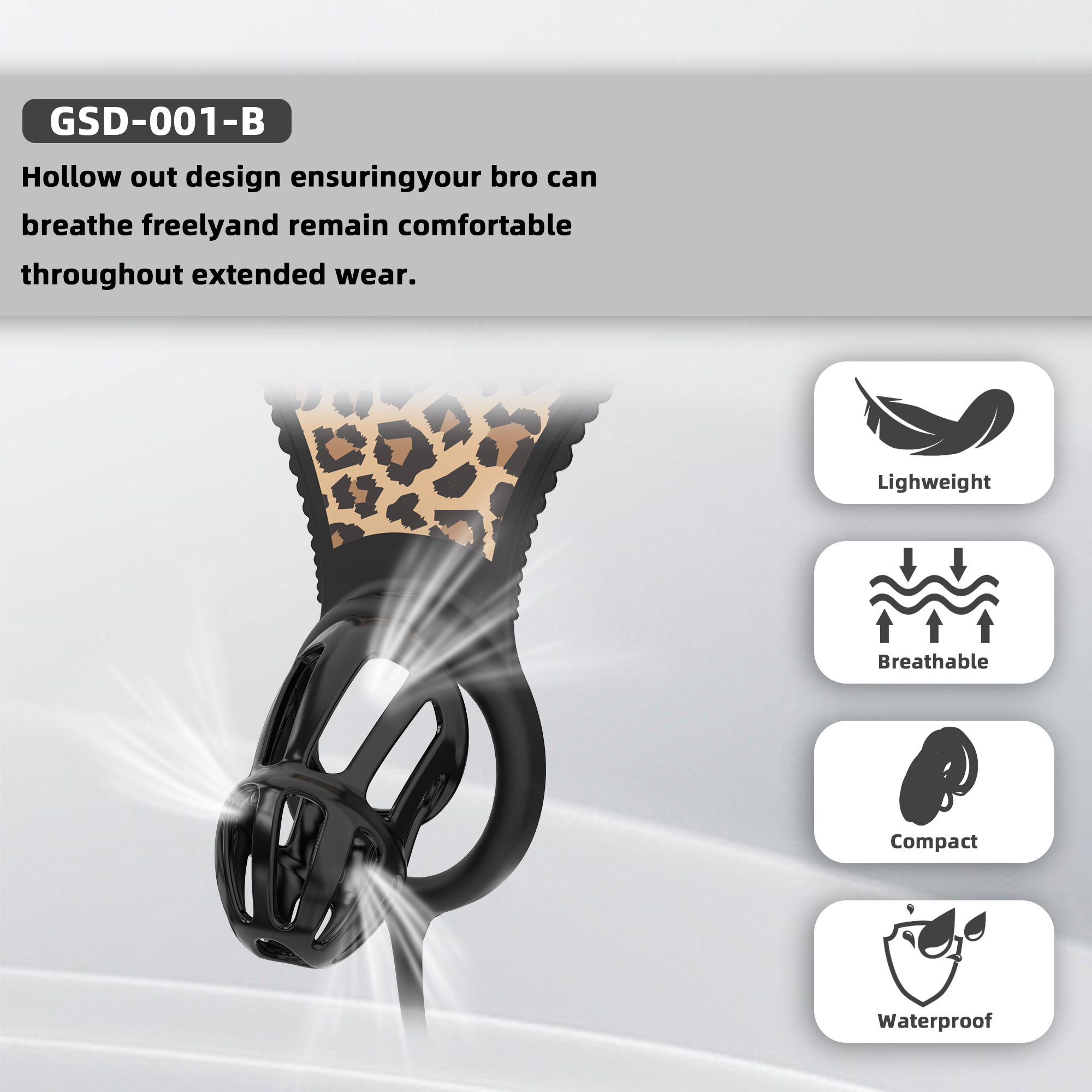 Silicone Wearable Chastity Cage with Vibrating Butt Plug & Remote Control 