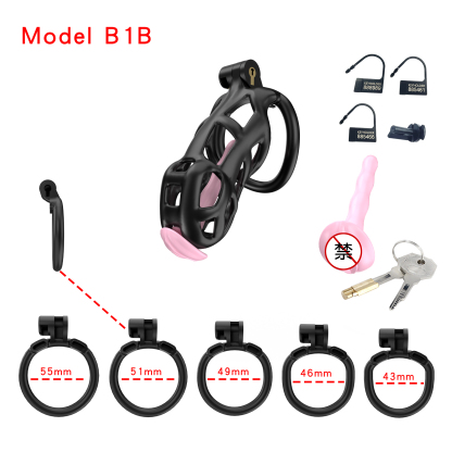 Black ABS Cobra Chastity Cage  (5 Sizes)