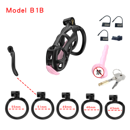 Black ABS Cobra Chastity Cage  (5 Sizes)