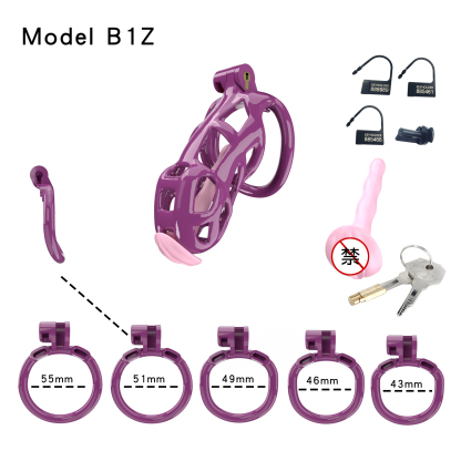 Purple ABS Cobra Chastity Cage – Male Chastity Device (5 Sizes)