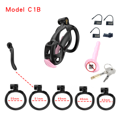 Black ABS Cobra Chastity Cage  (5 Sizes)