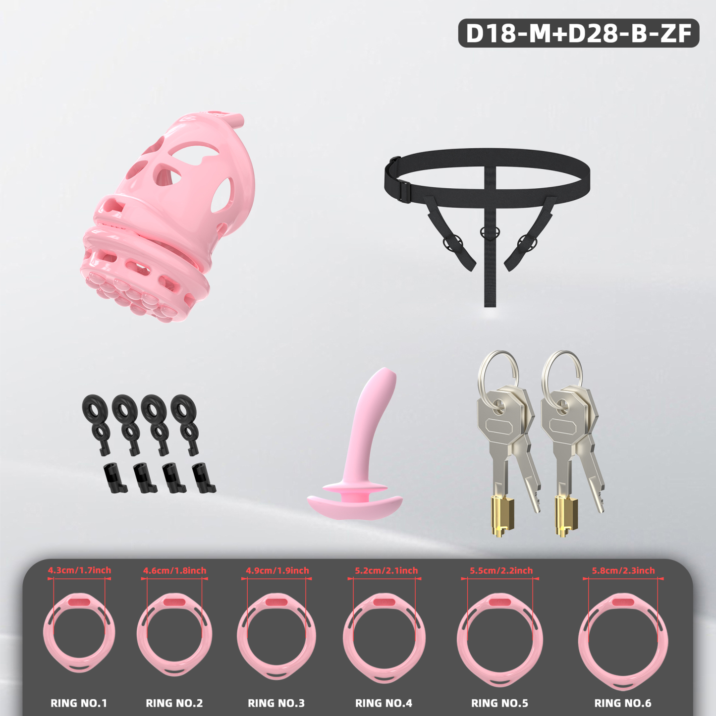 Double Layer Resin Chastity Cage Set for Men – Adjustable Hard Resin Cage with Soft Silicone Spike Bead Ring, S/M Sizes, Pink Purple Black Options