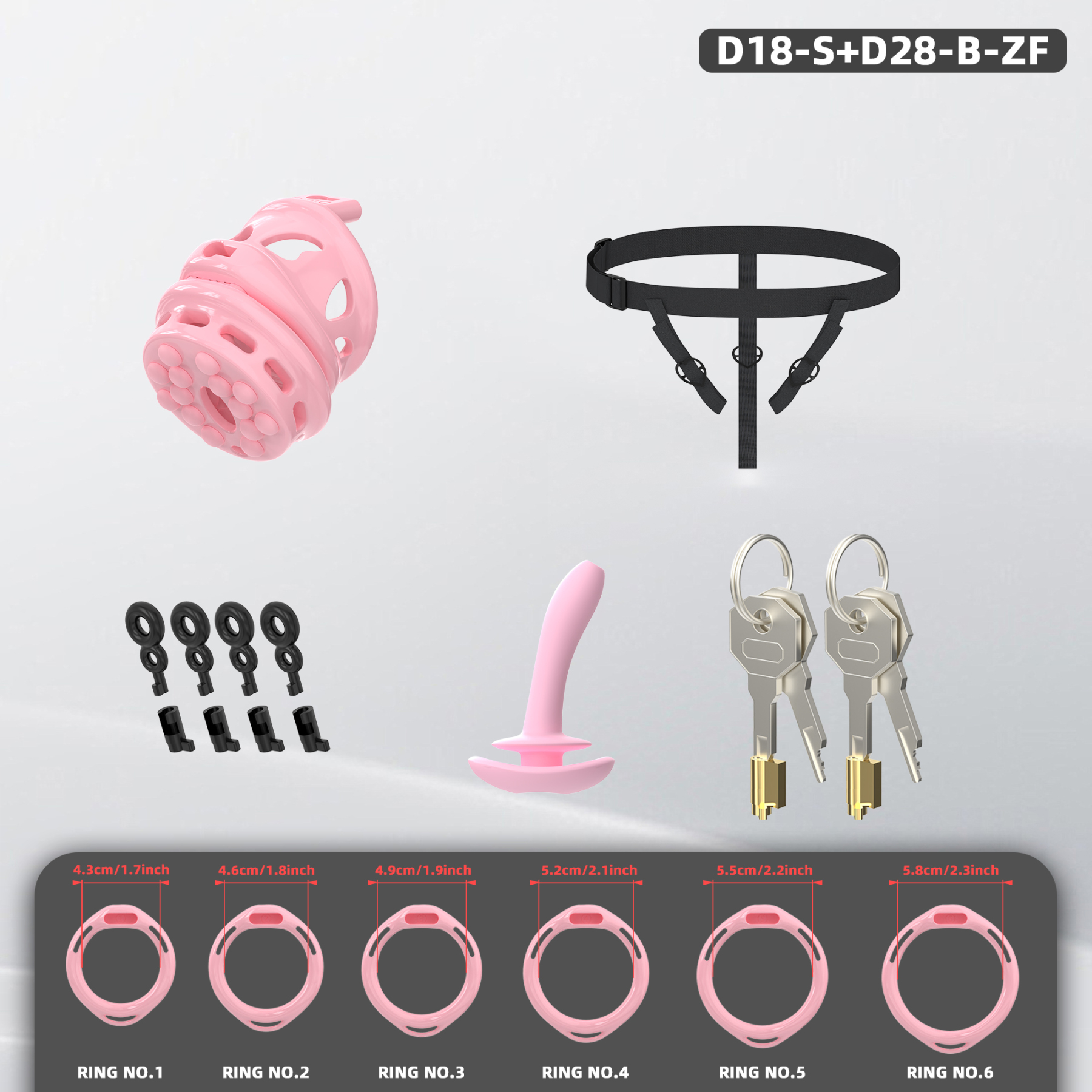 Double Layer Resin Chastity Cage Set for Men – Adjustable Hard Resin Cage with Soft Silicone Spike Bead Ring, S/M Sizes, Pink Purple Black Options