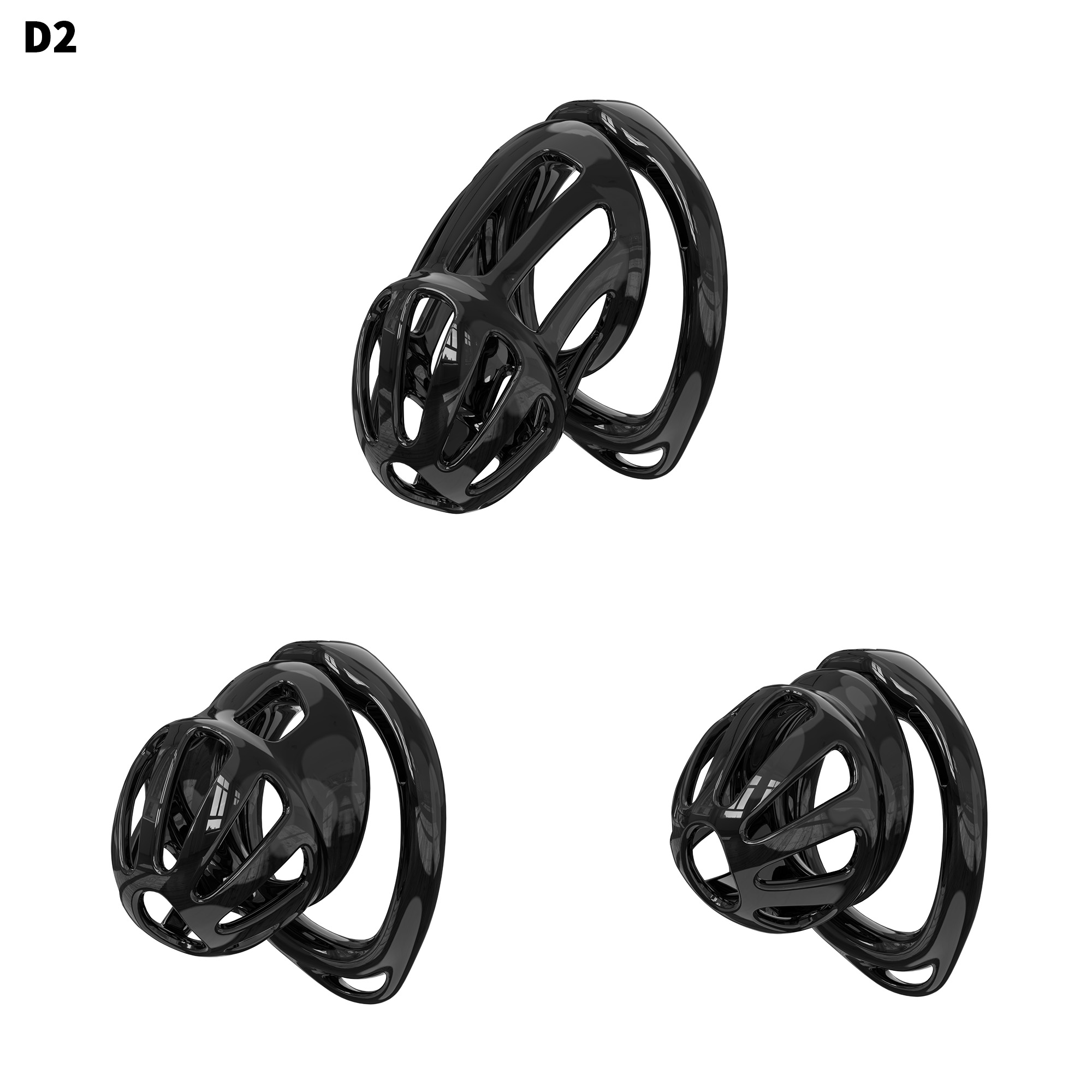 Lightweight ABS Chastity Cage with 6 Lock Rings – Breathable Male Chastity Device in Black, Pink, and Purple (S/M/L Sizes)-ToyAura