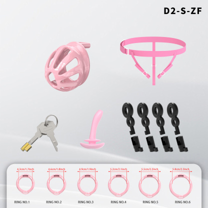 Lightweight ABS Chastity Cage with 6 Lock Rings – Breathable Male Chastity Device in Black, Pink, and Purple (S/M/L Sizes)-ToyAura