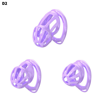 Lightweight ABS Chastity Cage with 6 Lock Rings – Breathable Male Chastity Device in Black, Pink, and Purple (S/M/L Sizes)-ToyAura