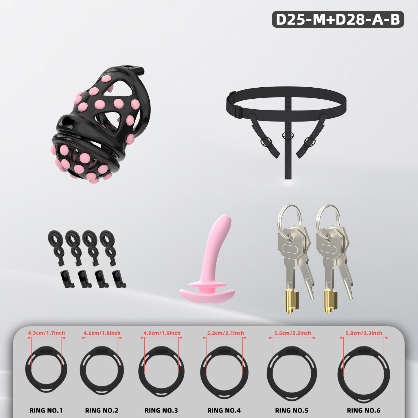 Silicone Soft Nail Chastity Cage | Male Chastity Device with Airport-Security Plastic Lock – 3 Wearing Methods, Pink/Black/Purple, S/M Sizes
