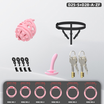 Silicone Soft Nail Chastity Cage | Male Chastity Device with Airport-Security Plastic Lock – 3 Wearing Methods, Pink/Black/Purple, S/M Sizes