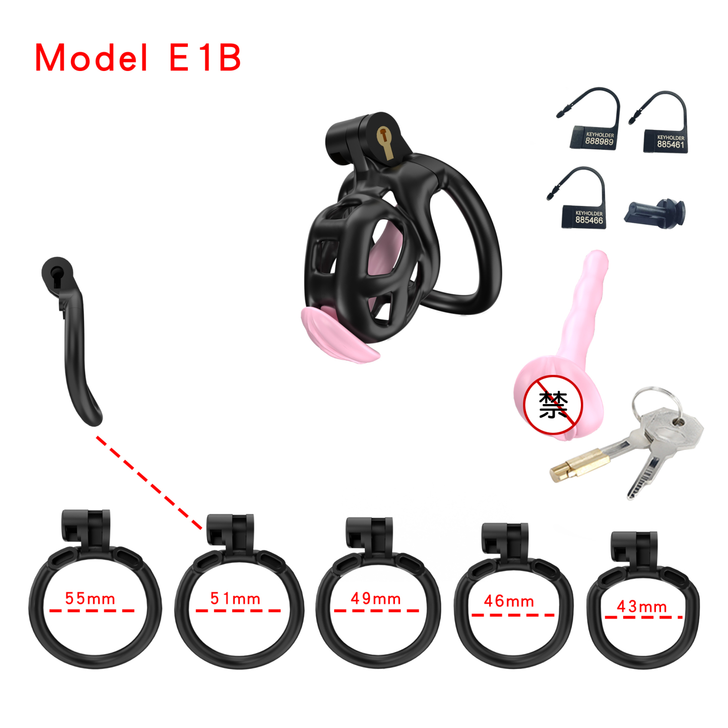 Black ABS Cobra Chastity Cage  (5 Sizes)