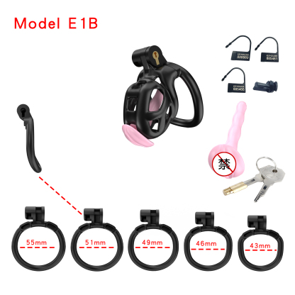 Black ABS Cobra Chastity Cage  (5 Sizes)