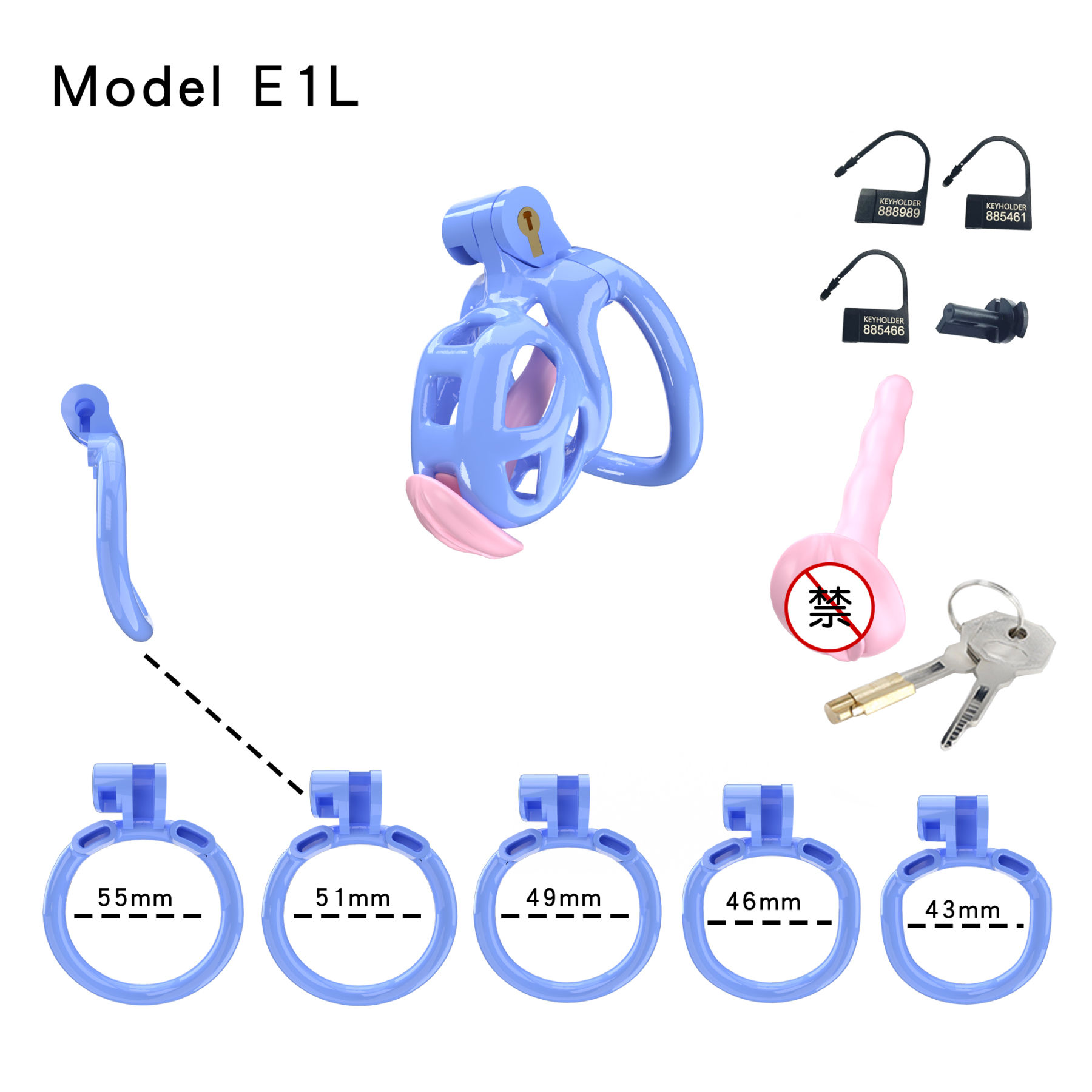 Blue ABS Cobra Chastity Cage – Male Chastity Device (5 Sizes)