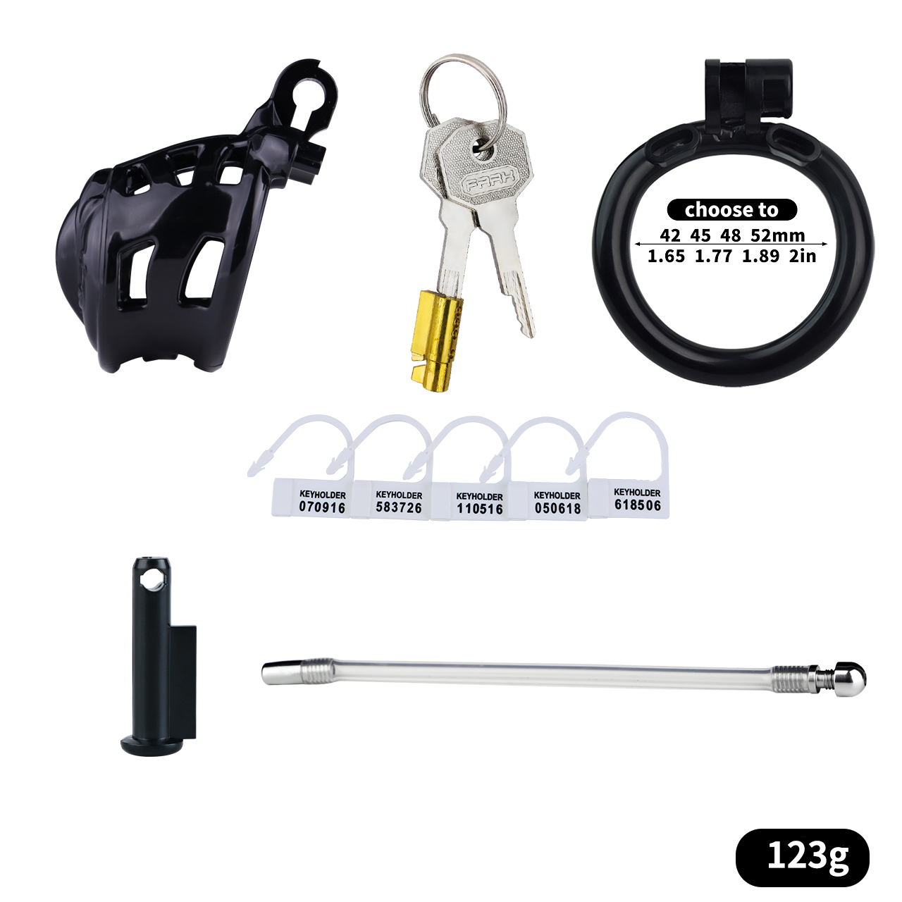 Belted Chastity Lock with Drain Tube – Adjustable Strap System, Secure & Extended Wear Design
