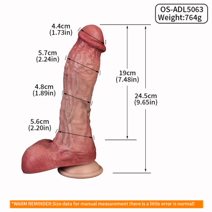 OS-ADL5063-Realistic Dual-Layer Firmness Skin-Tone Dildo