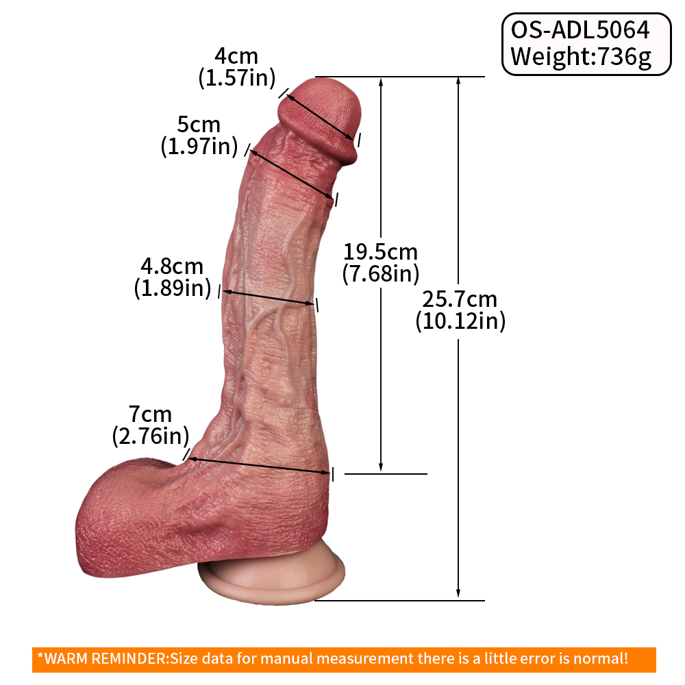 OS-ADL5064-Realistic Dual-Layer Firmness Skin-Tone Dildo