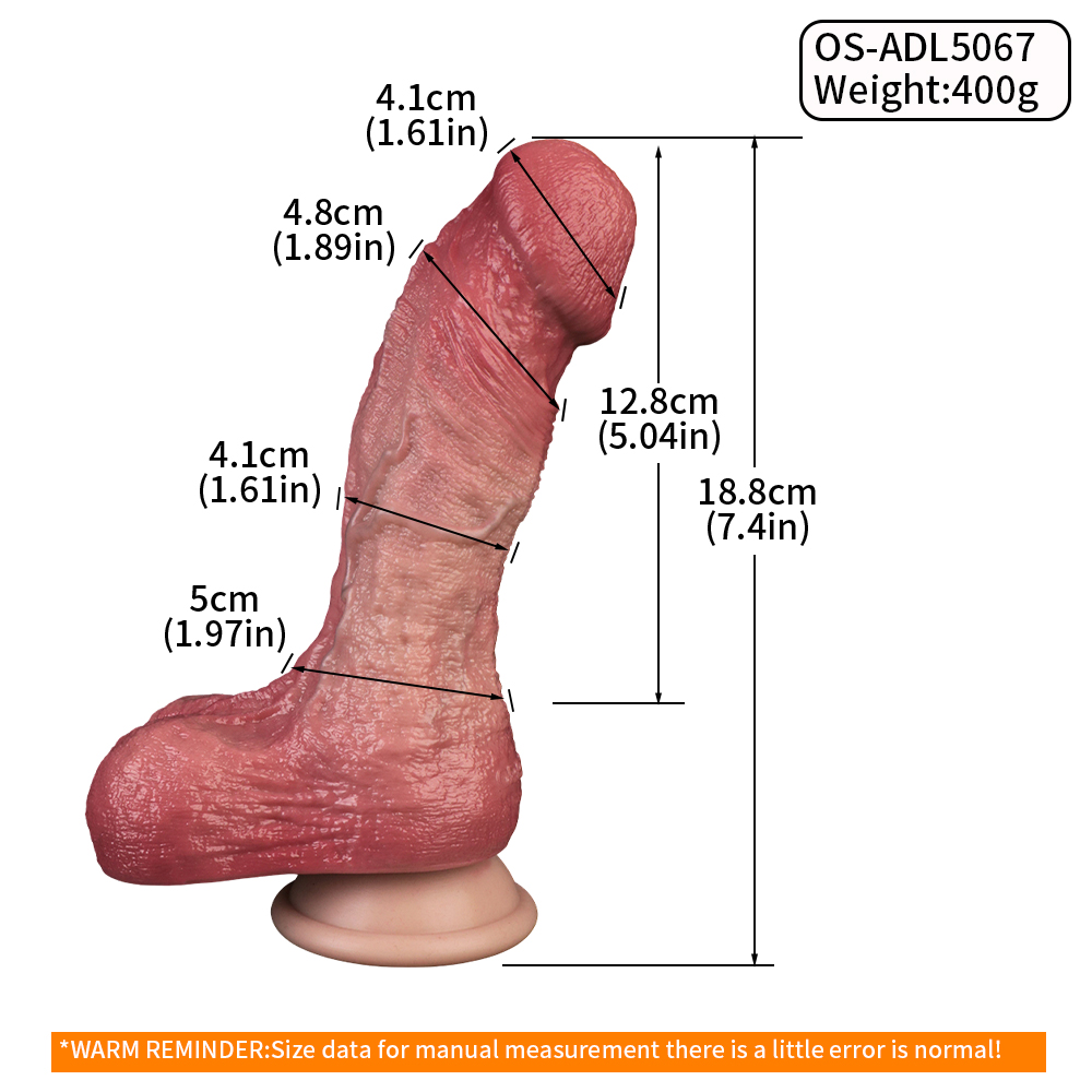 OS-ADL5067-Realistic Dual-Layer Firmness Skin-Tone Dildo