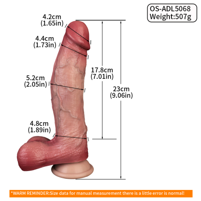 OS-ADL5068-Realistic Dual-Layer Firmness Skin-Tone Silicone Dildo