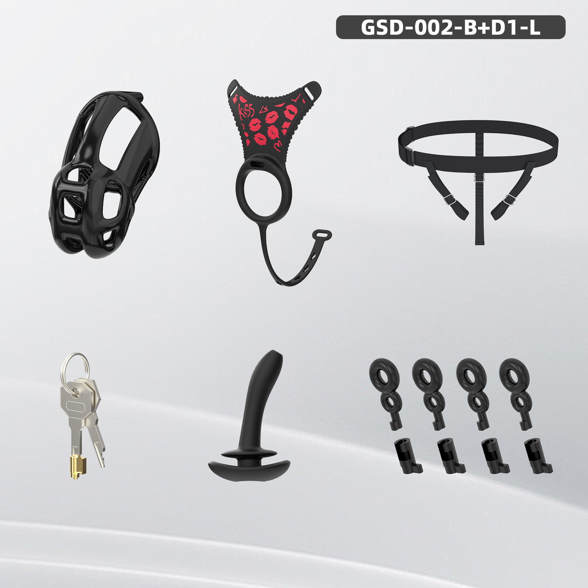 Leopard Print Wearable Chastity Cage with Remote Vibrating Plug