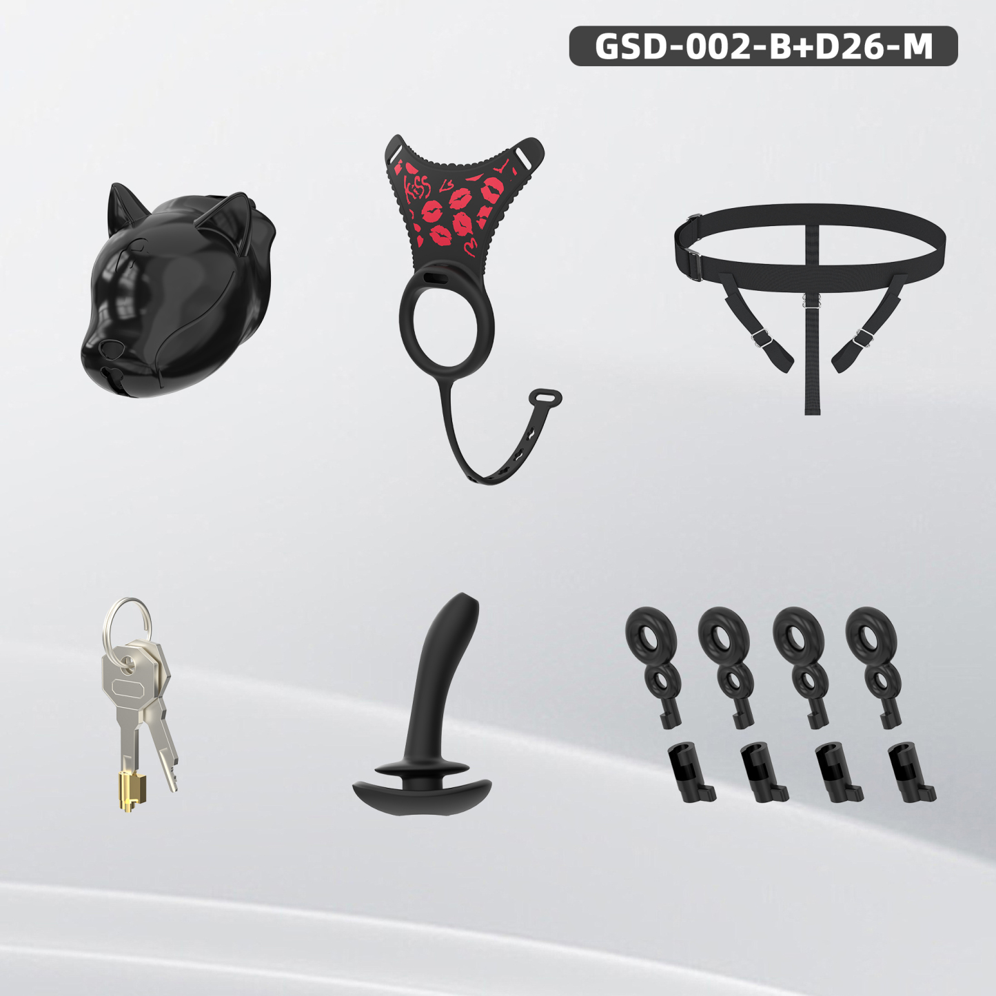 Puppy Head Chastity Cage Set with Underwear & Plug – GSD Series BDSM Restraint Kit
