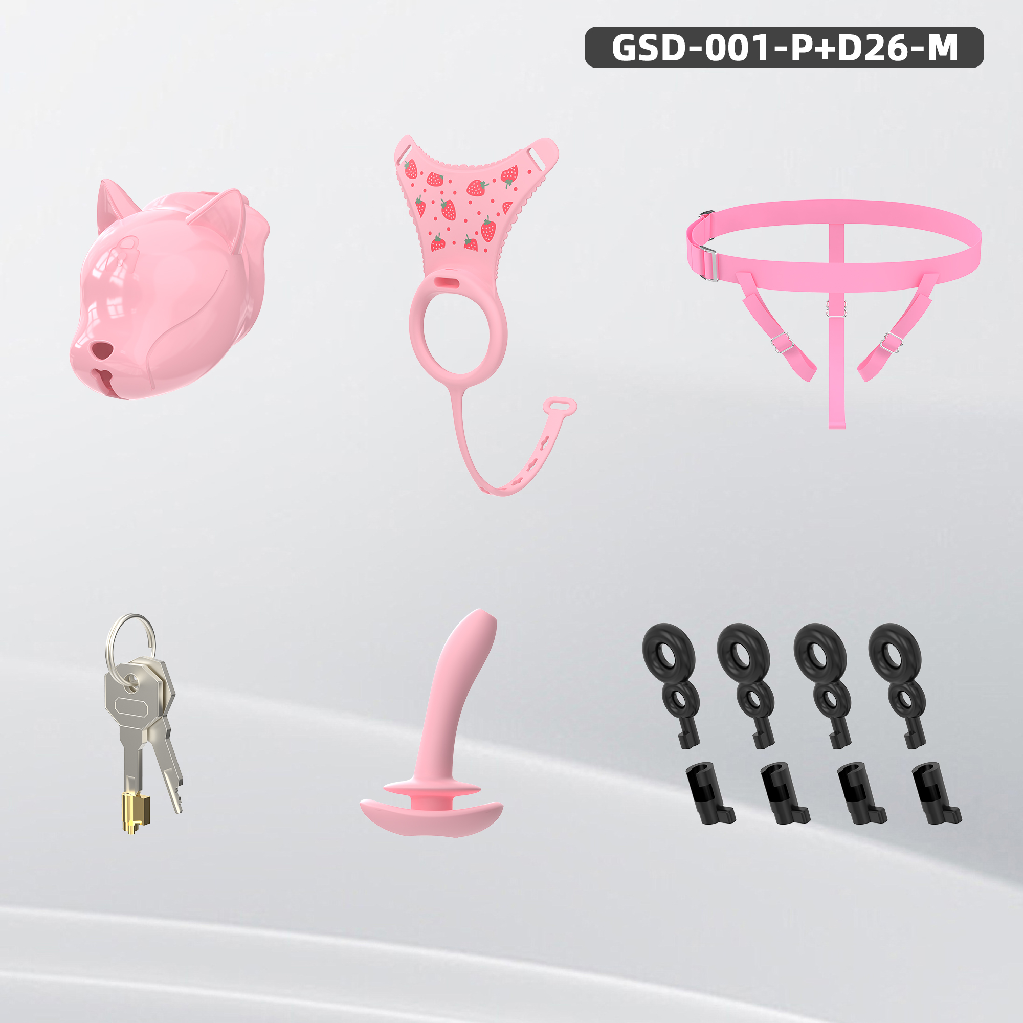 Puppy Head Chastity Cage Set with Underwear & Plug – GSD Series BDSM Restraint Kit