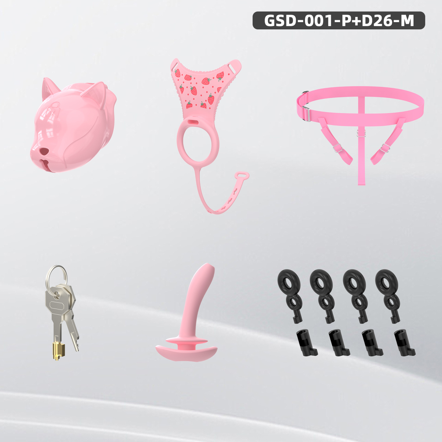 Puppy Head Chastity Cage Set with Underwear & Plug – GSD Series BDSM Restraint Kit