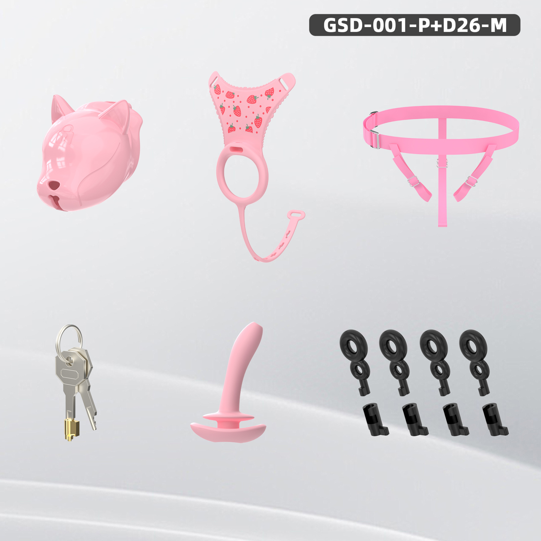 Puppy Head Chastity Cage Set with Underwear & Plug – GSD Series BDSM Restraint Kit