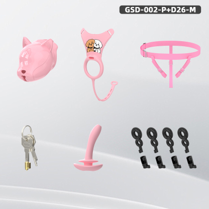 Puppy Head Chastity Cage Set with Underwear & Plug – GSD Series BDSM Restraint Kit