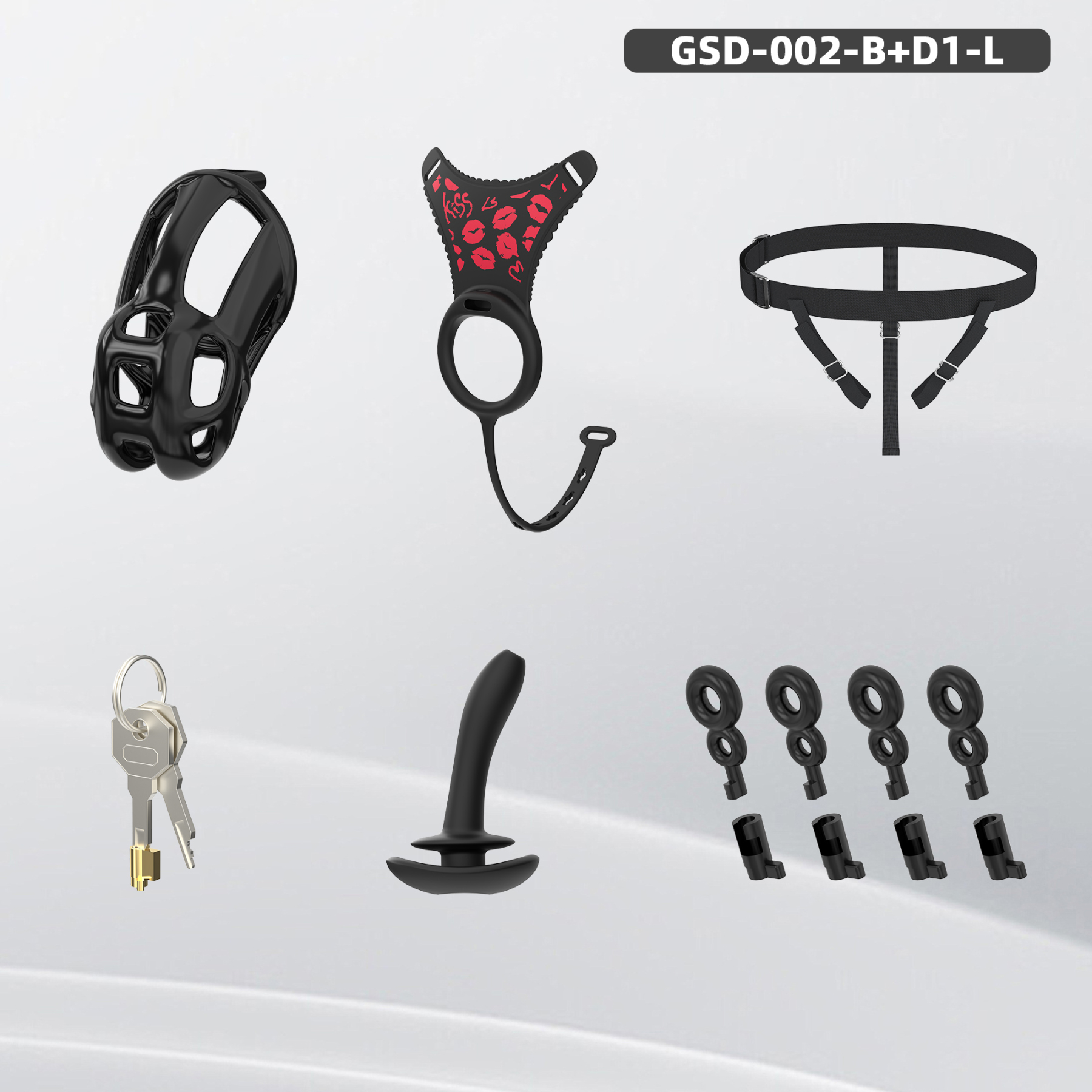 Leopard Print Wearable Chastity Cage with Remote Vibrating Plug