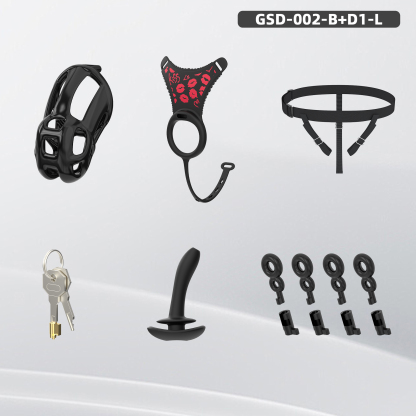 Leopard Print Wearable Chastity Cage with Remote Vibrating Plug